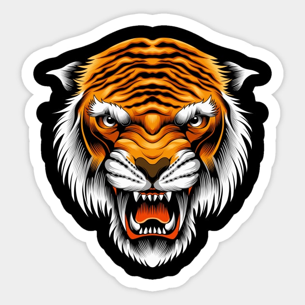 Tiger Head Sticker by Marciano Graphic